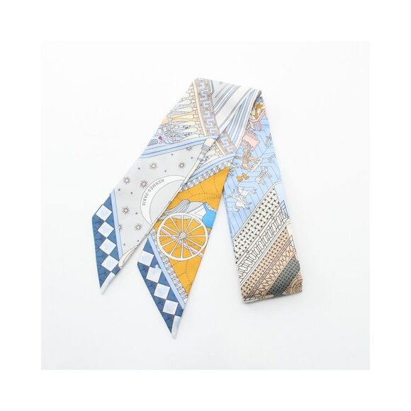 Pre Loved Hermes Luxurious Objects de Curiosite Twilly Silk Scarf - Picture 1 of 4